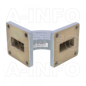 90WHB-38-38-20 WR90 Radius Bend Waveguide H-Plane 8.2-12.4GHz with Two Rectangular Waveguide Interfaces